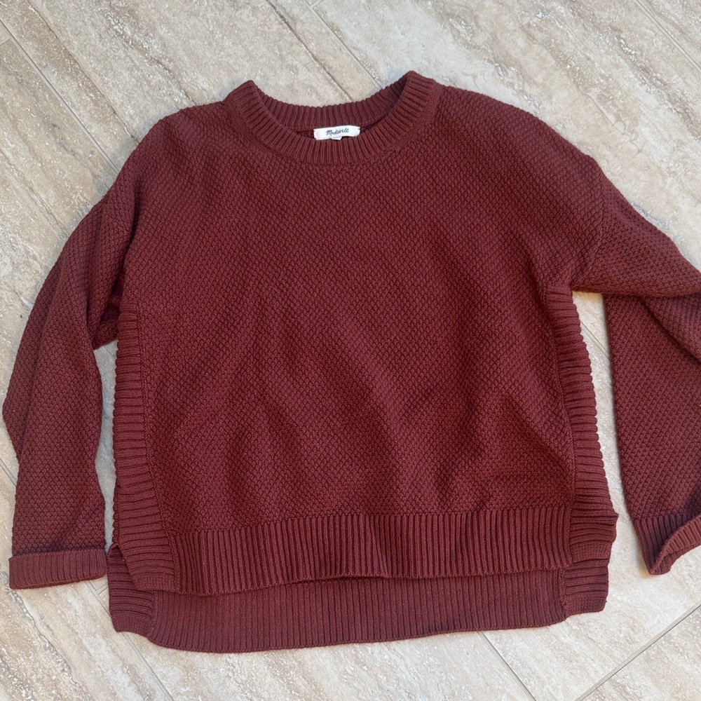 Madewell Deep Burgundy Crew Neck Sweater